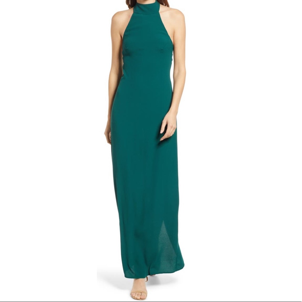 Reformation Filippa Green Halter Dress